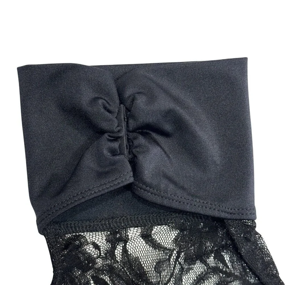 JUST FOR‎ KIX Girls Dance Costume Tunic Top Black Lace Sizes 12 & 14 Backless